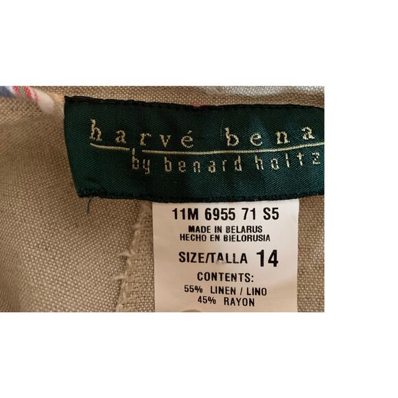 Harve' Benard Vintage Linen blend pants trousers women’s 16 Crop - Picture 2 of 8